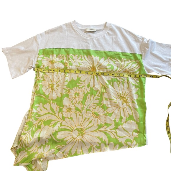 SANDRO Organic Cotton Scarf T-Shirt - Picture 15 of 16